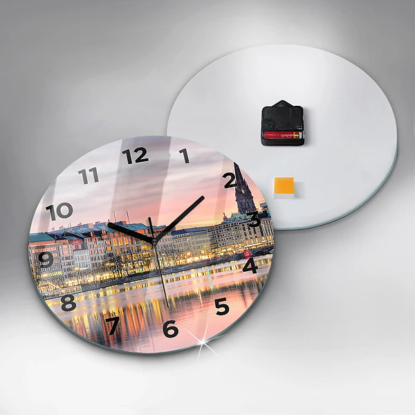 Wanduhr glas rund Alster in Hamburg