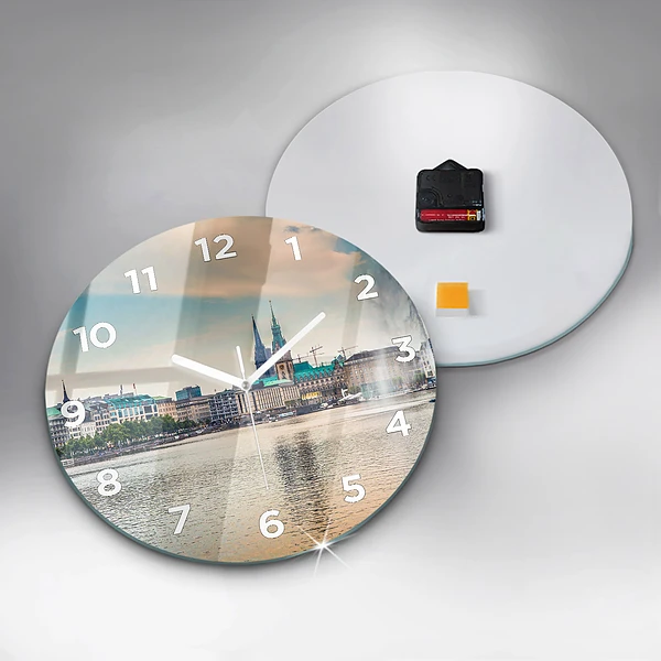 Wanduhr rund mit motiv Binnenalster in Hamburg
