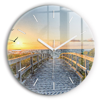 Wanduhr glas rund Strandurlaub