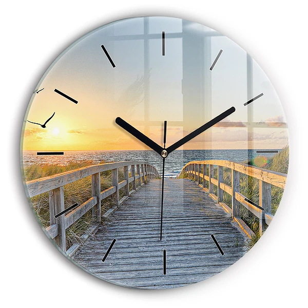 Wanduhr glas rund Strandurlaub