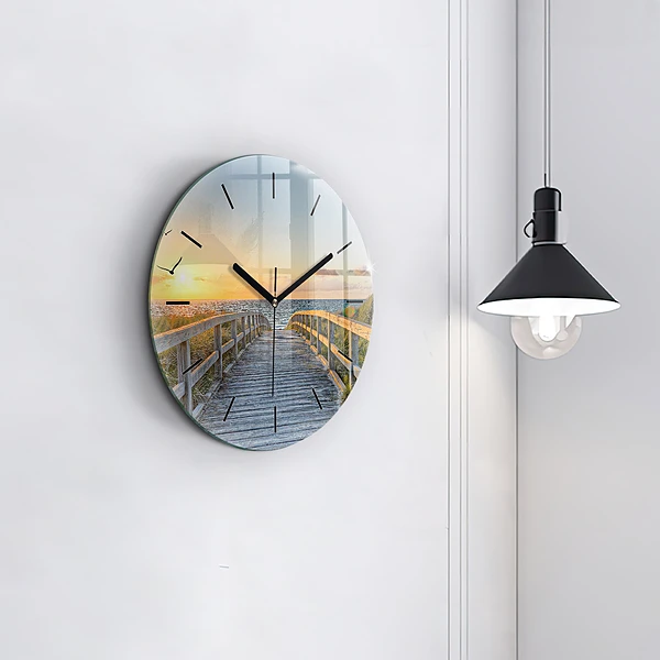 Wanduhr glas rund Strandurlaub