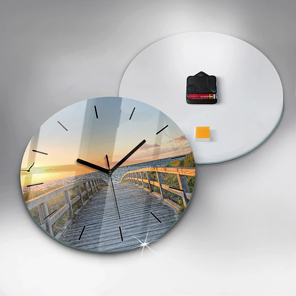 Wanduhr glas rund Strandurlaub