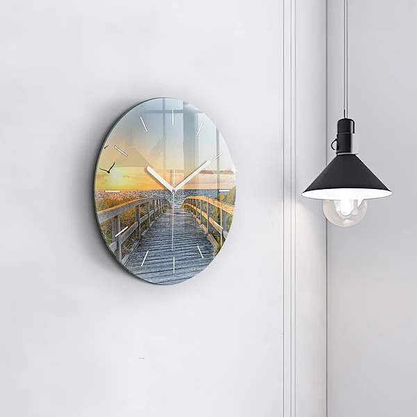 Wanduhr glas rund Strandurlaub