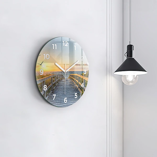 Wanduhr glas rund Strandurlaub