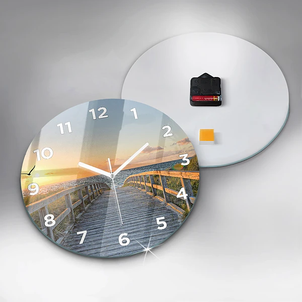 Wanduhr glas rund Strandurlaub