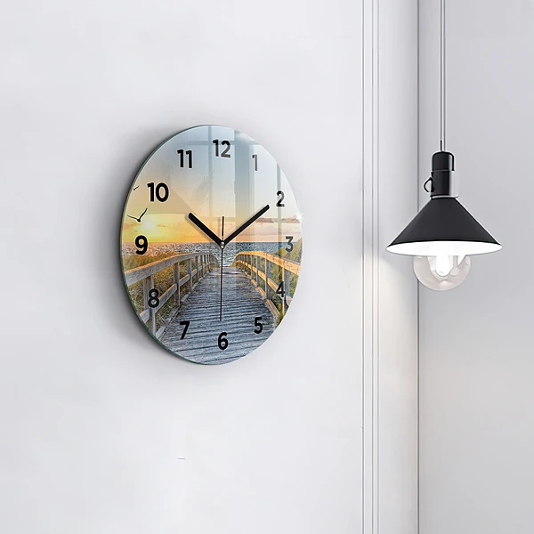 Wanduhr glas rund Strandurlaub