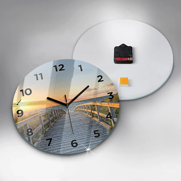 Wanduhr glas rund Strandurlaub