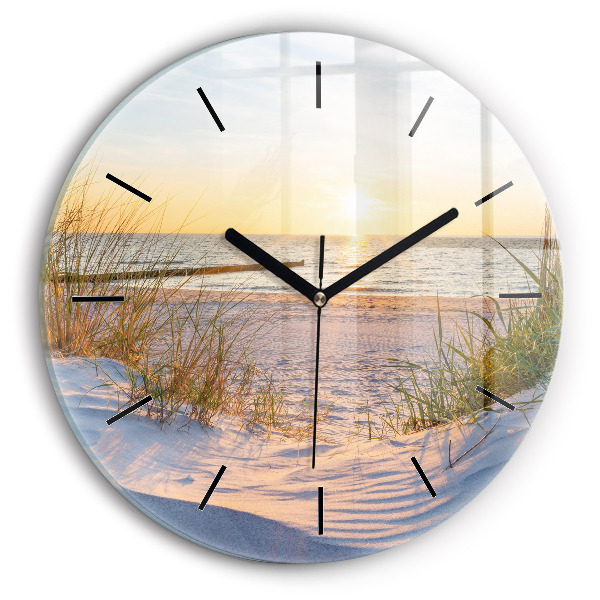 Wanduhr rund mit motiv Sonnenuntergang über dem Meer