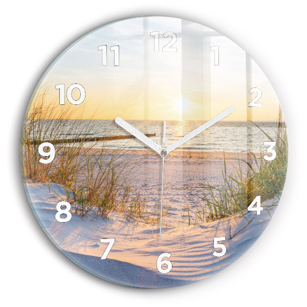 Wanduhr rund mit motiv Sonnenuntergang über dem Meer