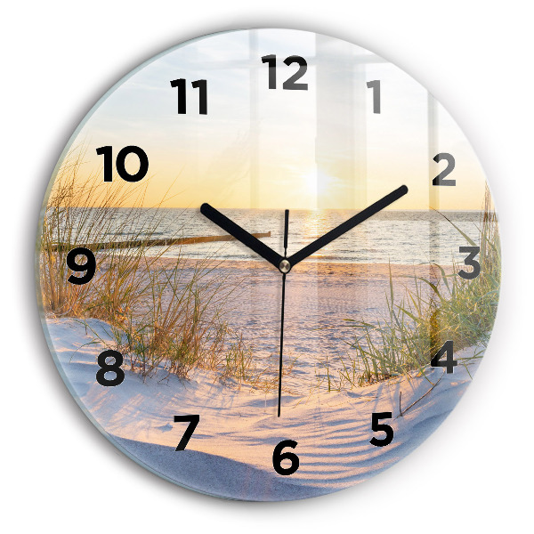 Wanduhr rund mit motiv Sonnenuntergang über dem Meer
