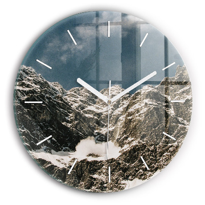 Wanduhr rund mit motiv Watzmann Berge