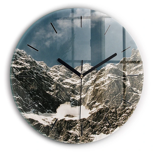 Wanduhr rund mit motiv Watzmann Berge
