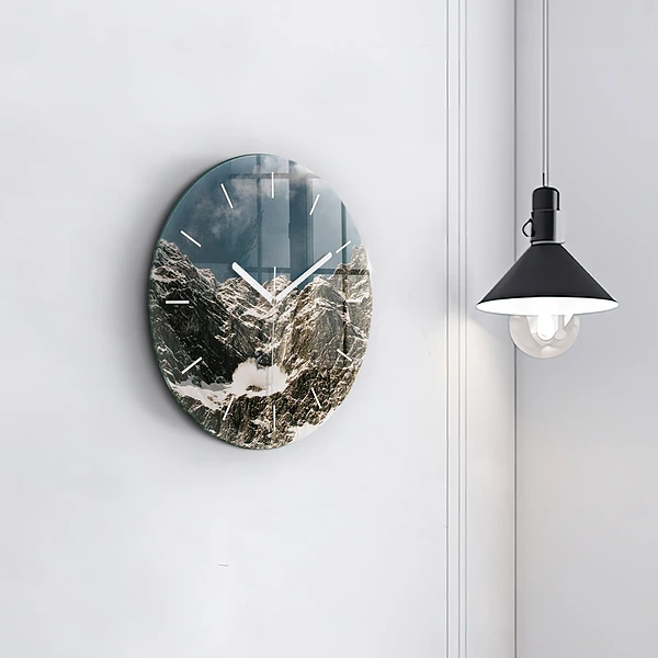 Wanduhr rund mit motiv Watzmann Berge