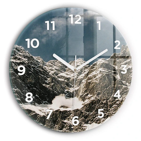 Wanduhr rund mit motiv Watzmann Berge
