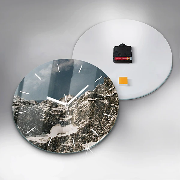 Wanduhr rund mit motiv Watzmann Berge