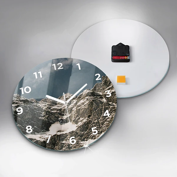 Wanduhr rund mit motiv Watzmann Berge