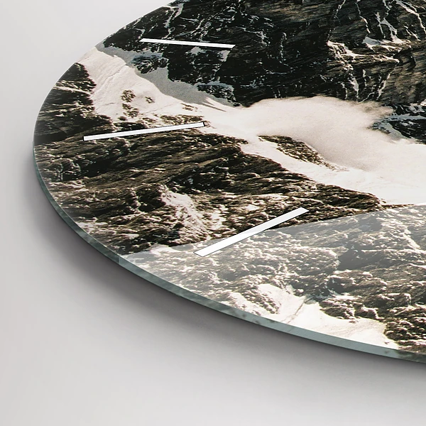 Wanduhr rund mit motiv Watzmann Berge