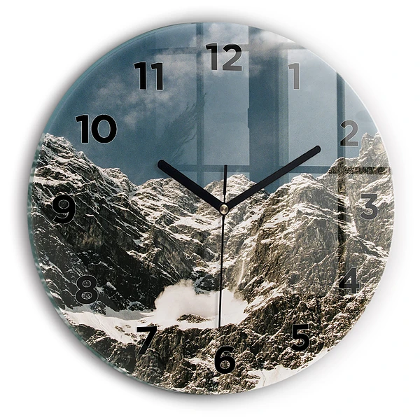 Wanduhr rund mit motiv Watzmann Berge