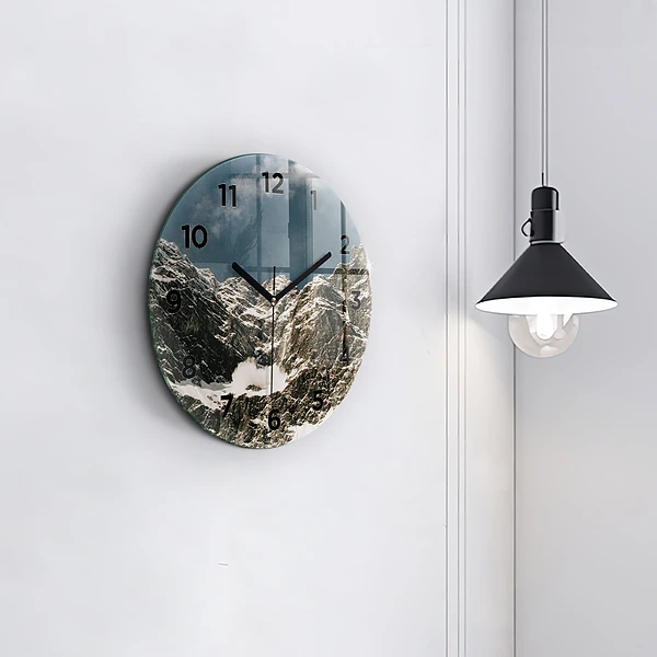 Wanduhr rund mit motiv Watzmann Berge