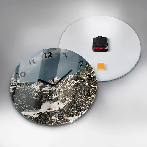 Wanduhr rund mit motiv Watzmann Berge