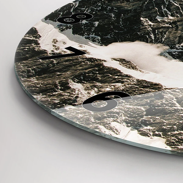 Wanduhr rund mit motiv Watzmann Berge