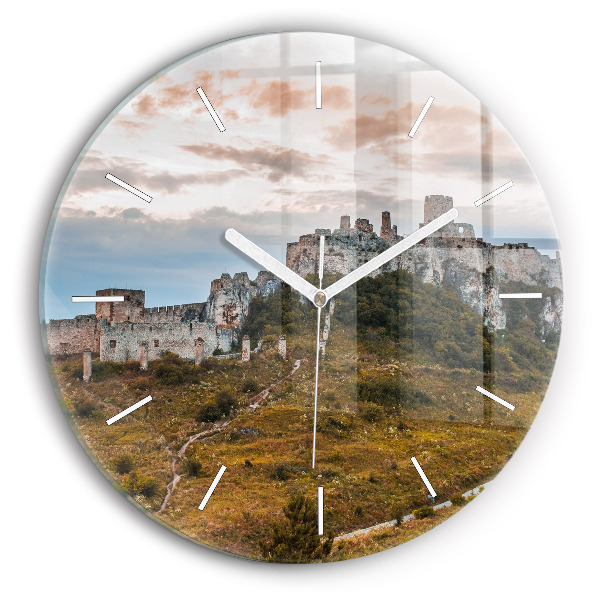 Wanduhr glas rund Zipser Burg in der Slowakei