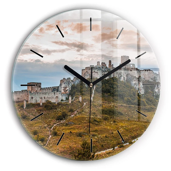 Wanduhr glas rund Zipser Burg in der Slowakei