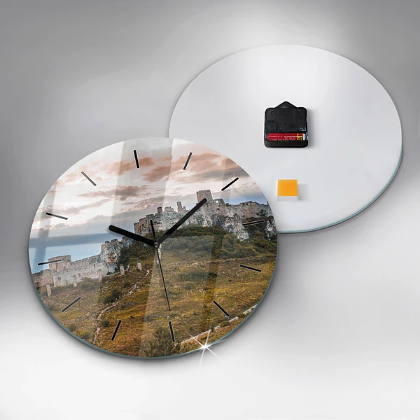 Wanduhr glas rund Zipser Burg in der Slowakei