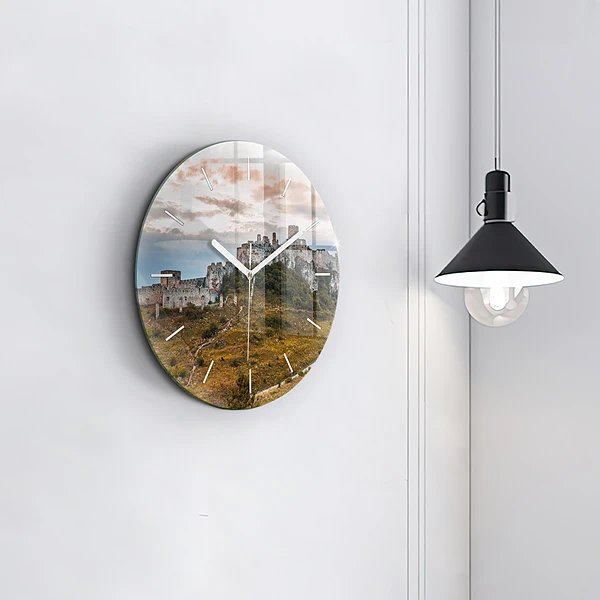 Wanduhr glas rund Zipser Burg in der Slowakei