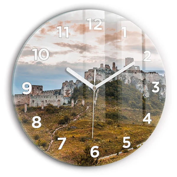 Wanduhr glas rund Zipser Burg in der Slowakei