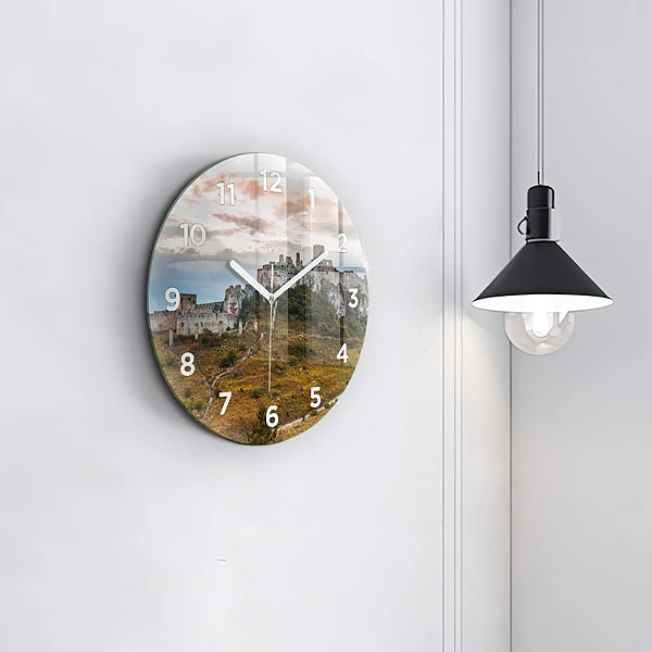 Wanduhr glas rund Zipser Burg in der Slowakei