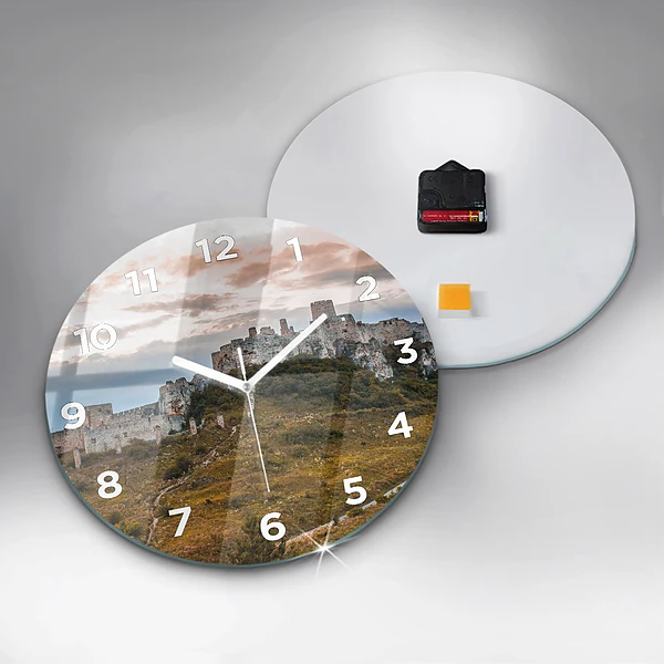 Wanduhr glas rund Zipser Burg in der Slowakei