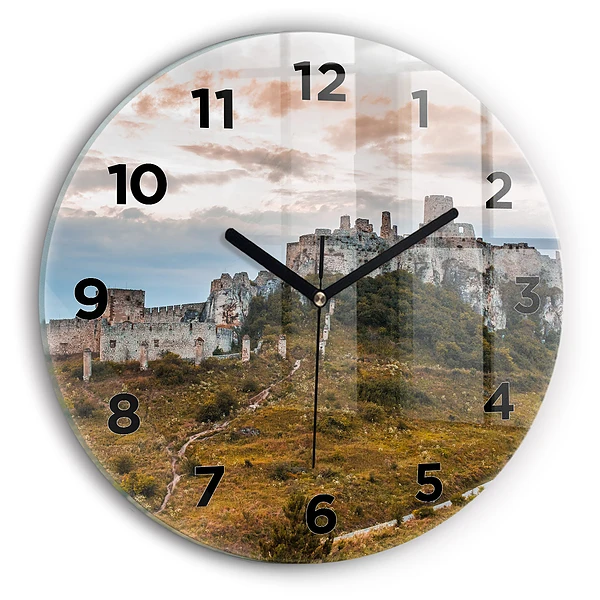 Wanduhr glas rund Zipser Burg in der Slowakei