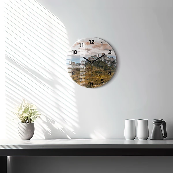 Wanduhr glas rund Zipser Burg in der Slowakei