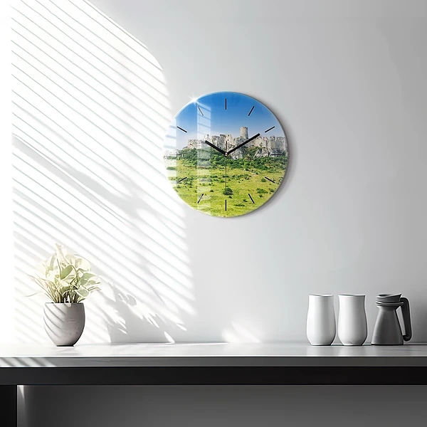 Wanduhr rund mit motiv Zipser Burg in der Slowakei
