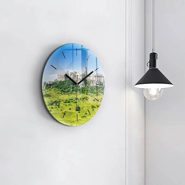 Wanduhr rund mit motiv Zipser Burg in der Slowakei