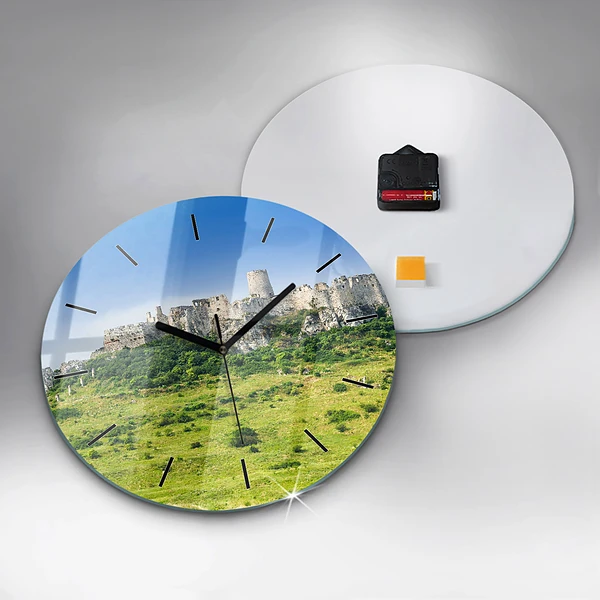 Wanduhr rund mit motiv Zipser Burg in der Slowakei