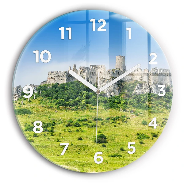 Wanduhr rund mit motiv Zipser Burg in der Slowakei