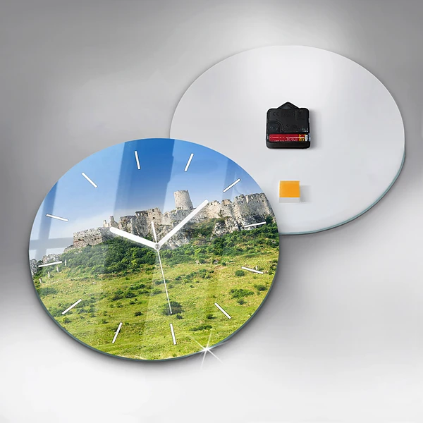 Wanduhr rund mit motiv Zipser Burg in der Slowakei