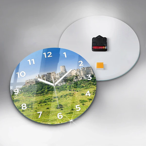 Wanduhr rund mit motiv Zipser Burg in der Slowakei