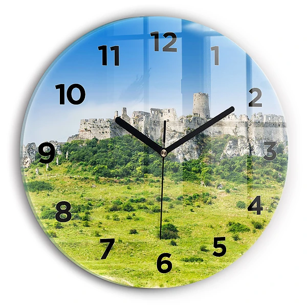 Wanduhr rund mit motiv Zipser Burg in der Slowakei