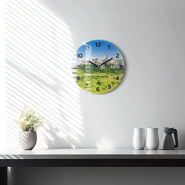 Wanduhr rund mit motiv Zipser Burg in der Slowakei