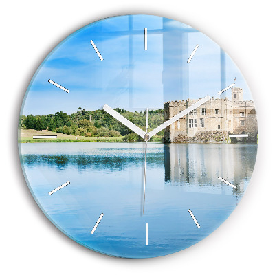 Wanduhr glas rund Schloss Leeds