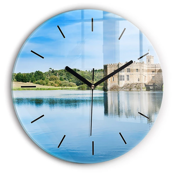 Wanduhr glas rund Schloss Leeds