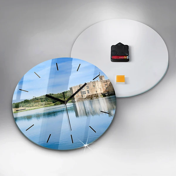Wanduhr glas rund Schloss Leeds