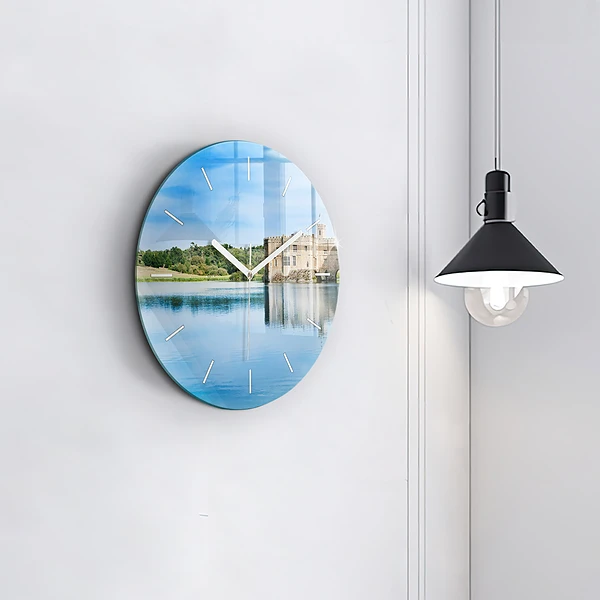 Wanduhr glas rund Schloss Leeds