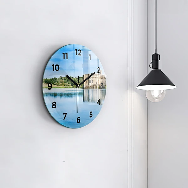 Wanduhr glas rund Schloss Leeds