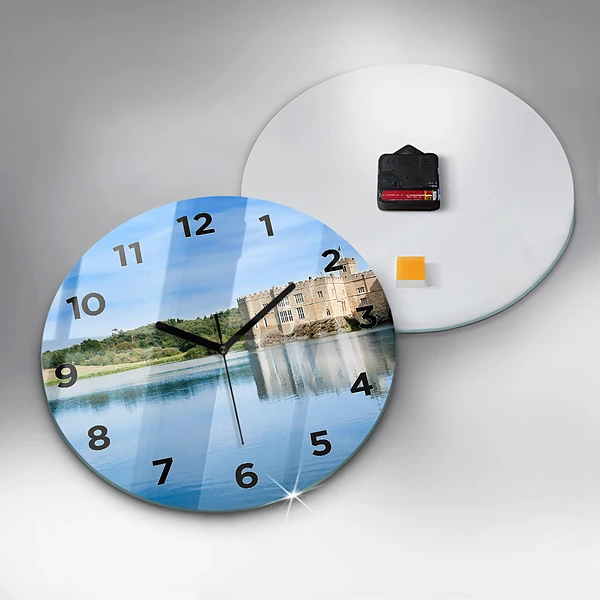 Wanduhr glas rund Schloss Leeds