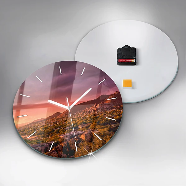 Wanduhr rund mit motiv Sonnenuntergang im Norden von Scottsdale