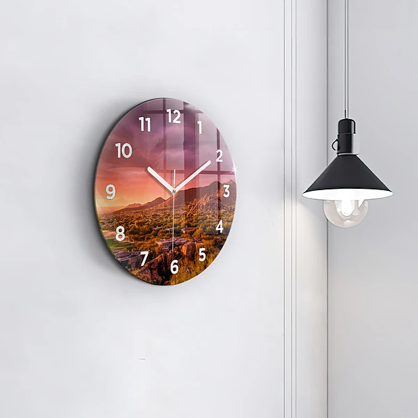 Wanduhr rund mit motiv Sonnenuntergang im Norden von Scottsdale